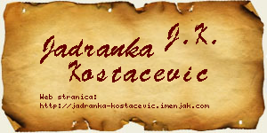 Jadranka Kostačević vizit kartica